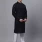 Jompers Men's Black Embroiderd Kurta Pajama