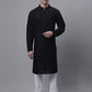 Jompers Men's Black Embroiderd Kurta Pajama