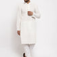 Jompers Men Cream Embroidered Kurta with Pyjamas ( JOKP 640 Cream )