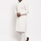 Jompers Men Cream Embroidered Kurta with Pyjamas ( JOKP 640 Cream )