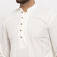 Jompers Men Cream Embroidered Kurta with Pyjamas ( JOKP 640 Cream )