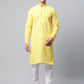 Jompers Men's Embroiderd Kurta Pajama ( JOKP 640 Lemon )