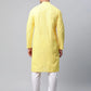 Jompers Men's Embroiderd Kurta Pajama ( JOKP 640 Lemon )
