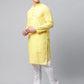 Jompers Men's Embroiderd Kurta Pajama ( JOKP 640 Lemon )
