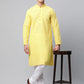 Jompers Men's Embroiderd Kurta Pajama ( JOKP 640 Lemon )