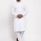 Jompers Men White Embroidered Kurta with Pyjamas ( JOKP 640 White )