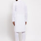 Jompers Men White Embroidered Kurta with Pyjamas ( JOKP 640 White )