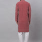 Jompers Men Maroon Chikankari Kurta with Churidar ( JOKP 641 Maroon )