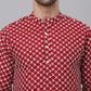 Jompers Men Maroon Chikankari Kurta with Churidar ( JOKP 641 Maroon )