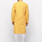 Jompers Men Mustard Chikankari Kurta with Churidar ( JOKP 641 Mustard )