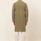 Jompers Men Olive Green Chikankari Kurta with Churidar ( JOKP 641 Olive )