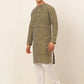 Jompers Men Olive Green Chikankari Kurta with Churidar ( JOKP 641 Olive )