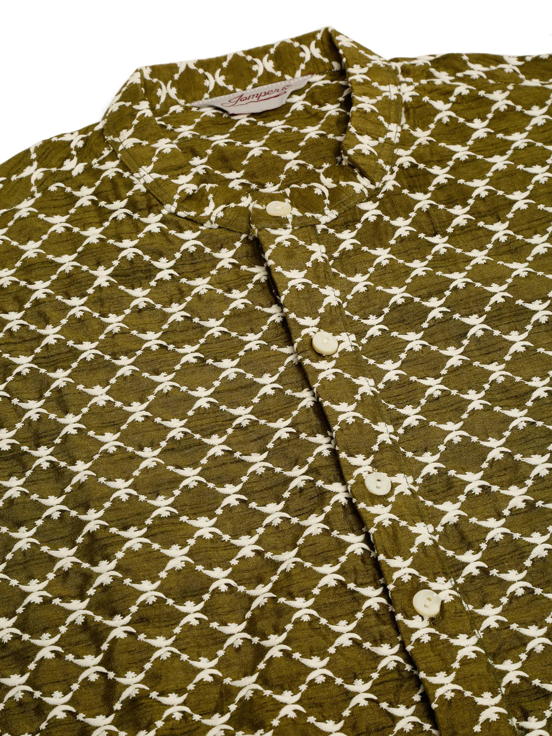 Jompers Men Olive Green Chikankari Kurta with Churidar ( JOKP 641 Olive )