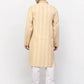 Jompers Men's Beige Woven Kurta Pajama ( JOKP 642 Beige )