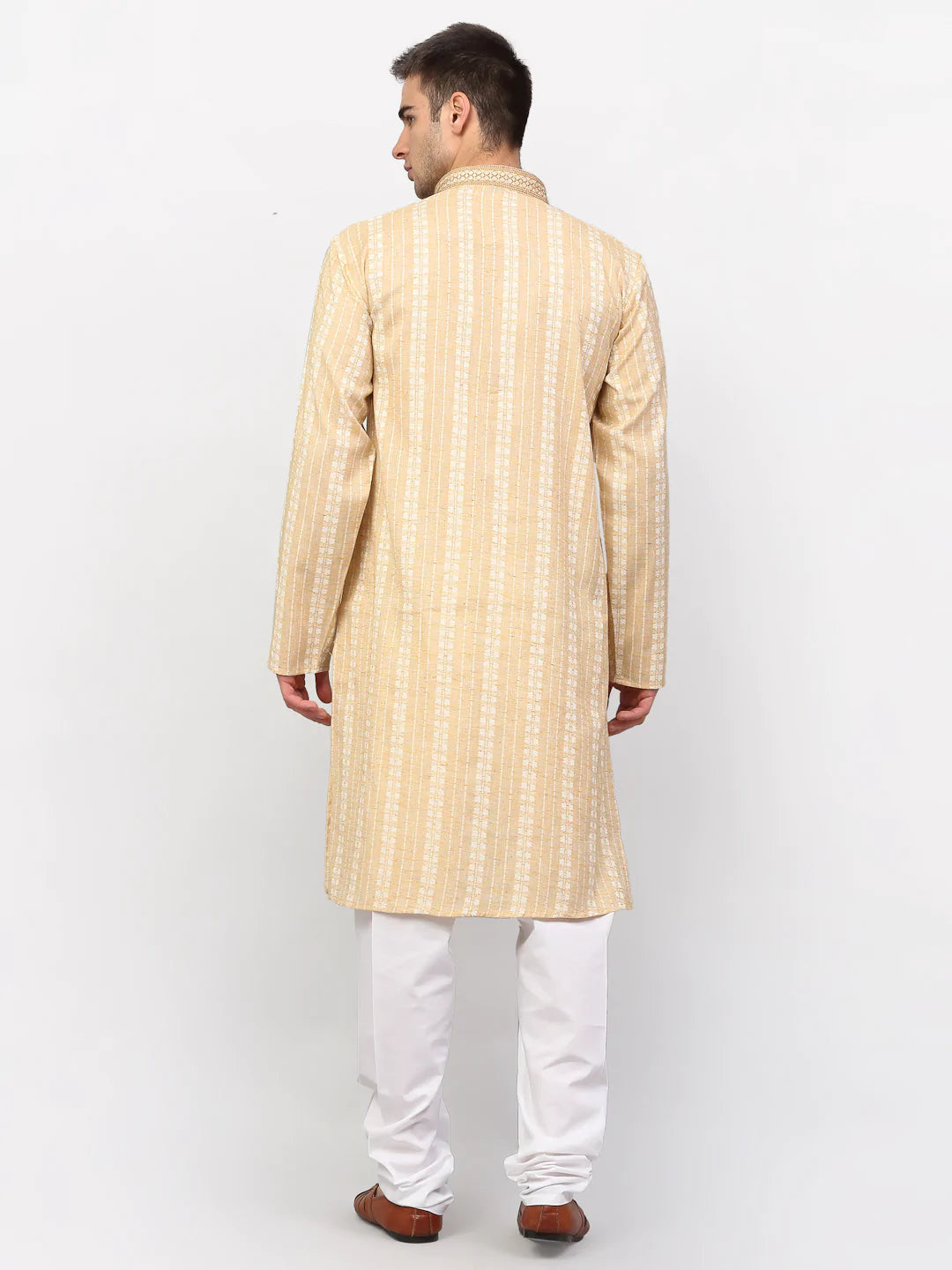 Jompers Men's Beige Woven Kurta Pajama ( JOKP 642 Beige )