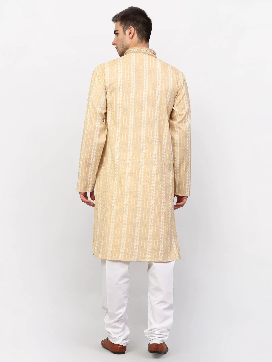 Jompers Men's Beige Woven Kurta Only ( KO 642 Beige )