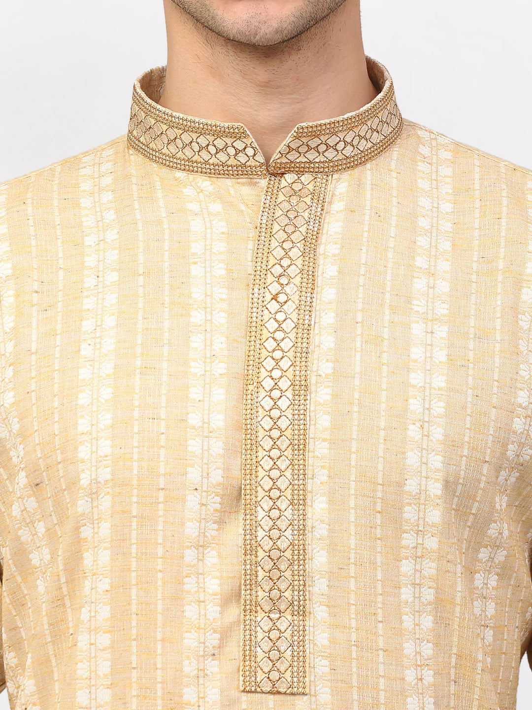 Jompers Men's Beige Woven Kurta Pajama ( JOKP 642 Beige )