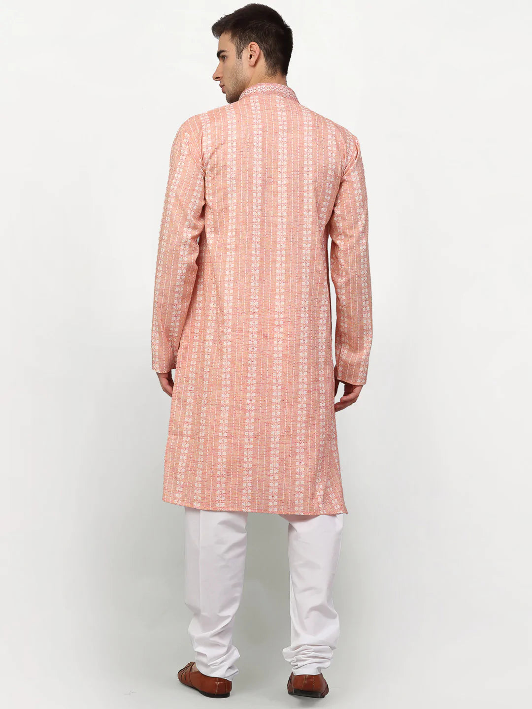 Jompers Men's Pink Woven Kurta Pajama ( JOKP 642 Pink )