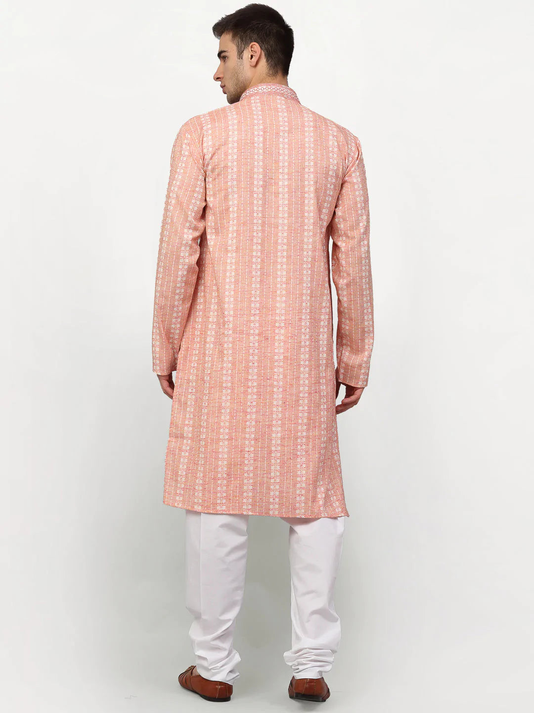 Jompers Men's Pink Woven Kurta Only ( KO 642 Pink )