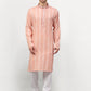 Jompers Men's Pink Woven Kurta Only ( KO 642 Pink )