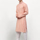 Jompers Men's Pink Woven Kurta Only ( KO 642 Pink )