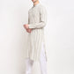 Jompers Men's Cream Cotton Striped Kurta Only ( KO 643 Cream )