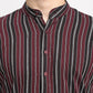 Jompers Men's Maroon Cotton Striped Kurta Payjama Sets ( JOKP 643 Maroon )