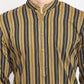 Jompers Men's Mustard Cotton Striped Kurta Payjama Sets ( JOKP 643 Mustard )