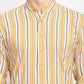 Jompers Men's Yellow Cotton Striped Kurta Only ( KO 643 Yellow )