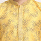 Jompers Men's Yellow Dupion Printed Kurta Payjama Sets ( JOKP 644 Yellow )