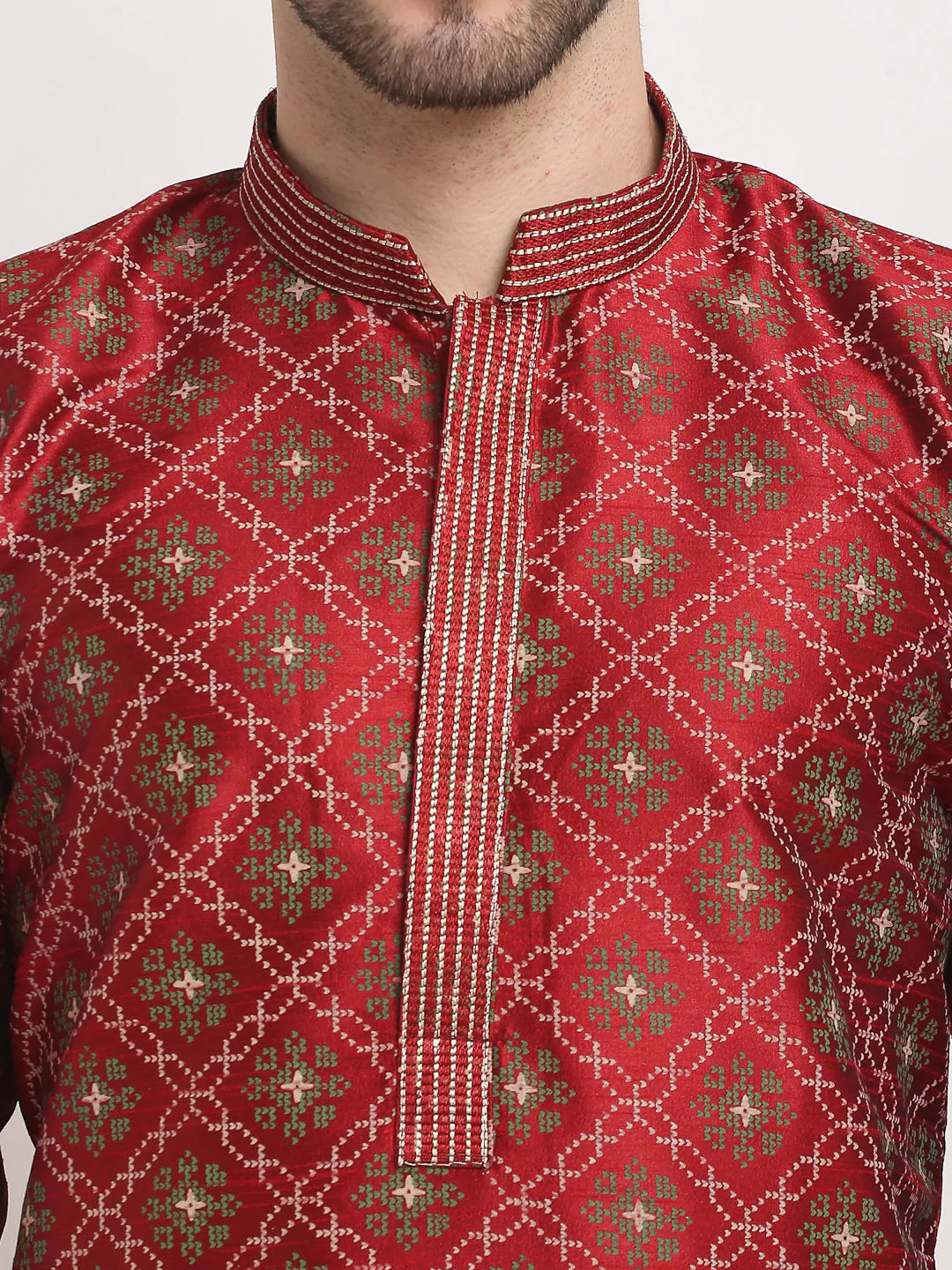 Jompers Men's Maroon Woven Kurta Payjama Sets ( JOKP 645 Maroon )