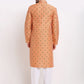 Jompers Men's Orange Woven Kurta Payjama Sets ( JOKP 645 Orange )