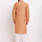 Jompers Men's Orange Woven Kurta Only ( KO 645 Orange )