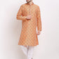 Jompers Men's Orange Woven Kurta Payjama Sets ( JOKP 645 Orange )