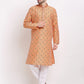 Jompers Men's Orange Woven Kurta Only ( KO 645 Orange )