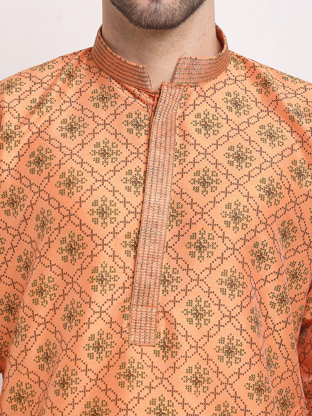 Jompers Men's Orange Woven Kurta Payjama Sets ( JOKP 645 Orange )