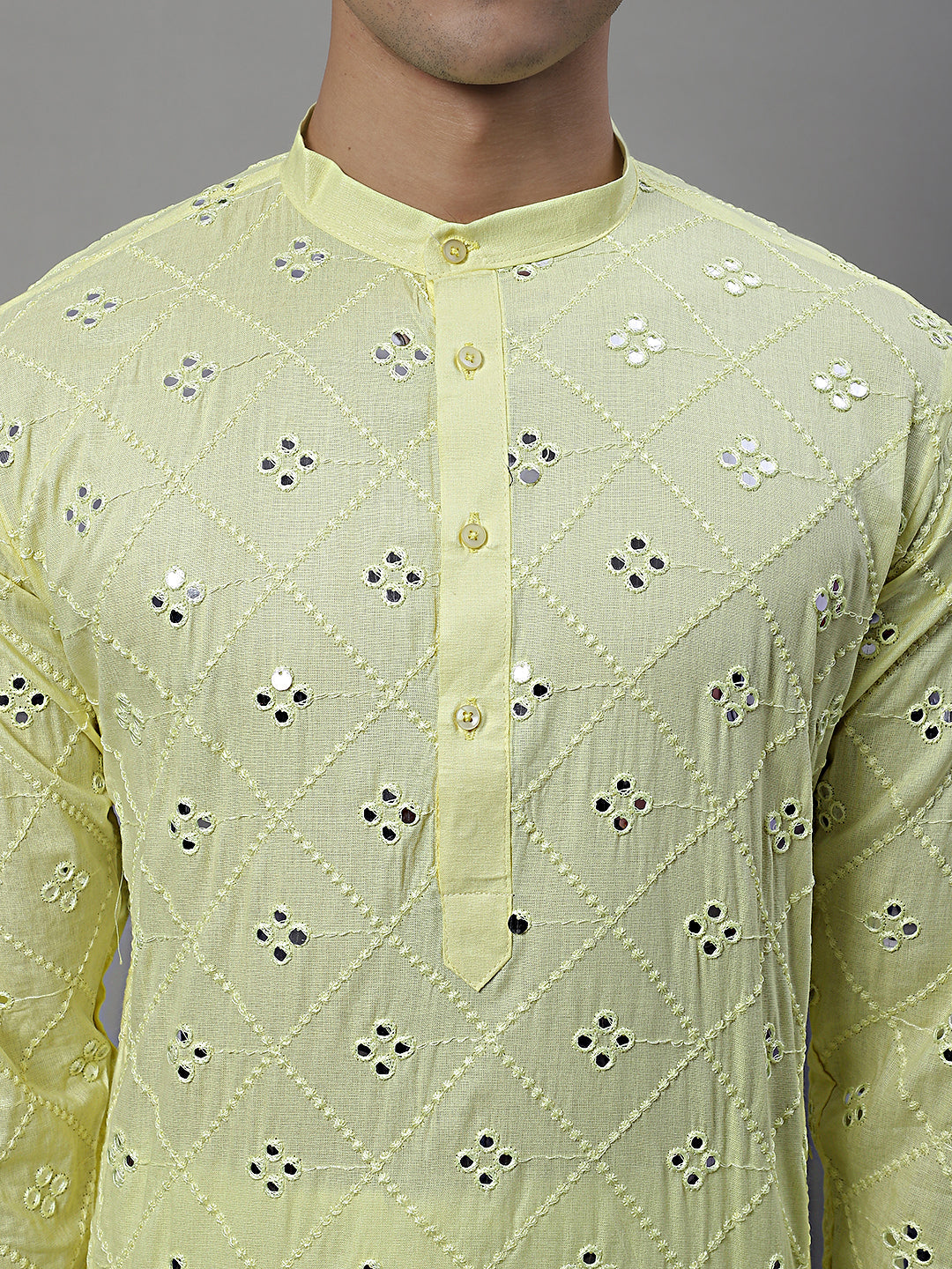 Men's Embroidered Mirror Work Kurta Payjama Sets
