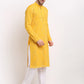Jompers Men's Mustard Printed Mirror Kurta Payjama Sets  ( JOKP 646 Mustard )