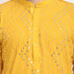 Jompers Men's Mustard Printed Mirror Kurta Payjama Sets  ( JOKP 646 Mustard )