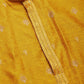 Jompers Men's Mustard Coller Embroidered Woven Design Kurta Pyjama ( JOKP 649 Mustard )