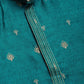 Jompers Men's Teal Coller Embroidered Woven Design Kurta Only ( KO 649 Teal )
