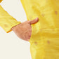 Jompers Men's Yellow Coller Embroidered Woven Design Kurta Only ( KO 649 Yellow )