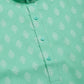 Jompers Men's Green Cotton Floral printed kurta Only( KO 650 Green )