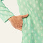 Jompers Men's Green Cotton Floral printed kurta Only( KO 650 Green )