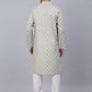 Men's Cotton Floral printed kurta Pyjama Set ( JOKP 650Grey )