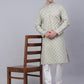 Men's Cotton Floral printed kurta Pyjama Set ( JOKP 650Grey )