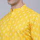 Men's Cotton Floral printed kurta Pyjama Set ( JOKP 650Lemon )