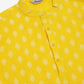 Men's Cotton Floral printed kurta Pyjama Set ( JOKP 650Lemon )