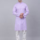 Men's Cotton Floral printed kurta Pyjama Set ( JOKP 650Purple )