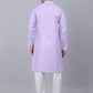 Men's Cotton Floral printed kurta Pyjama Set ( JOKP 650Purple )